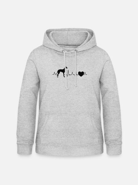 Whippet Herzschlag Windhund Sighthound - Frauen Hoodie - Hellgrau meliert