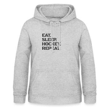 Hockey - eat sleep hockey repeat - Frauen Hoodie - Hellgrau meliert - Vorne - AI Model Female 172 light (172cm)