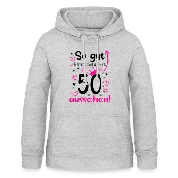 50 geburtstag frau frauen damen 50 jahre geschenk - Frauen Hoodie - Hellgrau meliert - Vorne - AI Model Female 172 light (172cm)