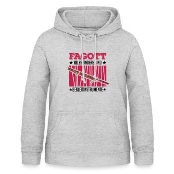 Fagott Alles andere sind Begleitinstrumente - Frauen Hoodie - Hellgrau meliert - Vorne - AI Model Female 172 light (172cm)