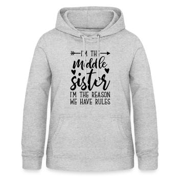 I Am The Middle Sister Family - Women's Hoodie - light heather grey - Front - AI Model Female 172 light (172cm)