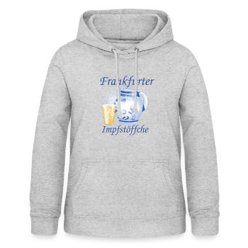 Frankfurter Impfstöffche - Frauen Hoodie - Hellgrau meliert - Vorne - AI Model Female 172 light (172cm)