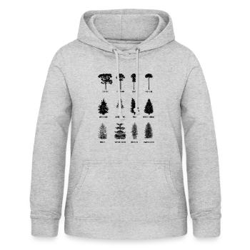 Baum - Frauen Hoodie - Hellgrau meliert - Vorne - AI Model Female 172 light (172cm)