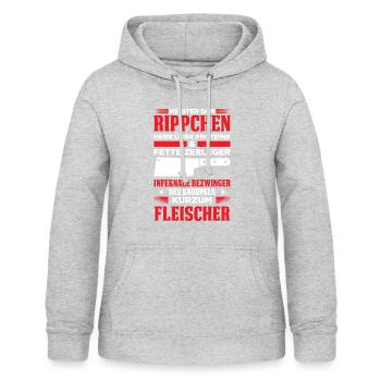Meister Der Rippchen Herr Über Proteine & Fette - Frauen Hoodie - Hellgrau meliert - Vorne - AI Model Female 172 light (172cm)