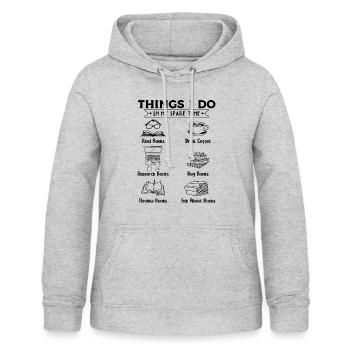 Dinge, die ich in meiner Freizeit mache Lesen Sie - Frauen Hoodie - Hellgrau meliert - Vorne - AI Model Female 172 light (172cm)