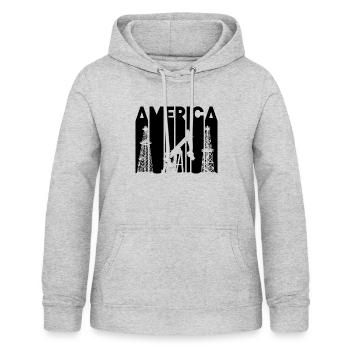 Oilfield Worker America Oil Rig Worker Arbeiter - Frauen Hoodie - Hellgrau meliert - Vorne - AI Model Female 172 light (172cm)