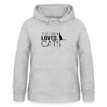 Dicton de chat fille - Sweat à capuche Femme - gris clair chiné - Devant - AI Model Female 172 light (172cm)