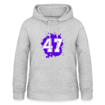 47 Zahl Klecks - Frauen Hoodie - Hellgrau meliert - Vorne - AI Model Female 172 light (172cm)