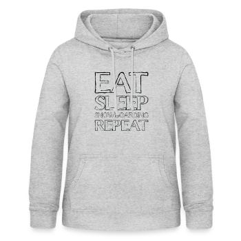 Manger du snowboard - Sweat à capuche Femme - gris clair chiné - Devant - AI Model Female 172 light (172cm)