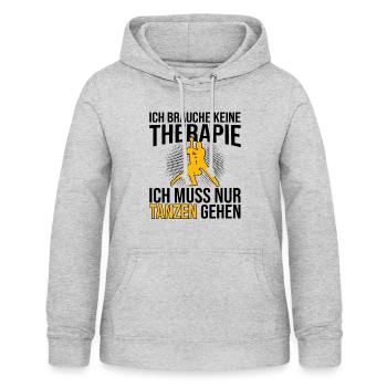 Tanzen Therapie Spruch - Frauen Hoodie - Hellgrau meliert - Vorne - AI Model Female 172 light (172cm)