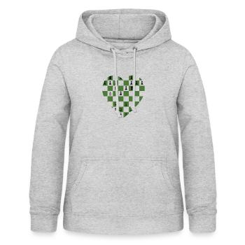 Schach Liebe Herz Denksport Brettspiel - Frauen Hoodie - Hellgrau meliert - Vorne - AI Model Female 172 light (172cm)