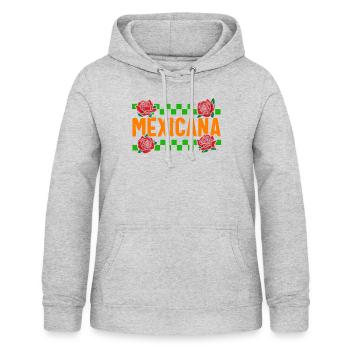 Chemise Mexicana, Cadeau Floral Morena Femmes pour - Sweat à capuche Femme - gris clair chiné - Devant - AI Model Female 172 light (172cm)