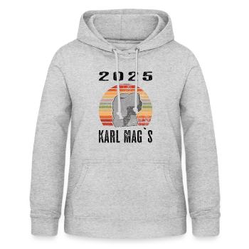 Karl Mag's - Retro Vintage Karl Marx Monument - Frauen Hoodie - Hellgrau meliert - Vorne - AI Model Female 172 light (172cm)