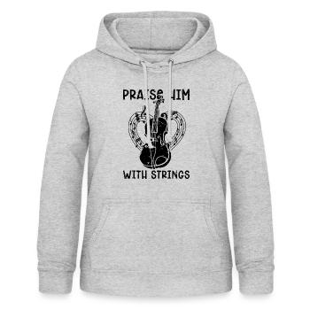 Praise Him With Strings Violin Musical Violinist - Women's Hoodie - light heather grey - Front - AI Model Female 172 light (172cm)