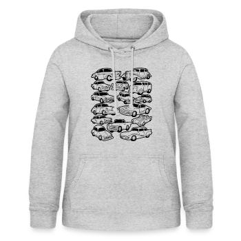 Autos Oldtimer PKW Fahrzeug Automobil Führerschein - Frauen Hoodie - Hellgrau meliert - Vorne - AI Model Female 172 light (172cm)