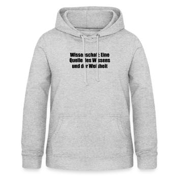 Wissenschaft - Wissenschaft: Eine Quelle des - Frauen Hoodie - Hellgrau meliert - Vorne - AI Model Female 172 light (172cm)