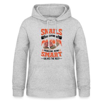 Schnecke Geschenk Weinbergschnecke - Frauen Hoodie - Hellgrau meliert - Vorne - AI Model Female 172 light (172cm)