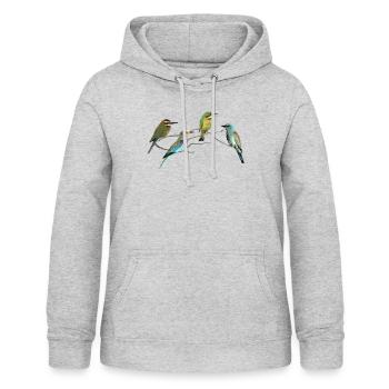 Guêpiers - Chiens - Oiseaux en Afrique - Sweat à capuche Femme - gris clair chiné - Devant - AI Model Female 172 light (172cm)