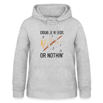 Holzblasinstrument und Fagott Blasinstrument - Frauen Hoodie - Hellgrau meliert - Vorne - AI Model Female 172 light (172cm)
