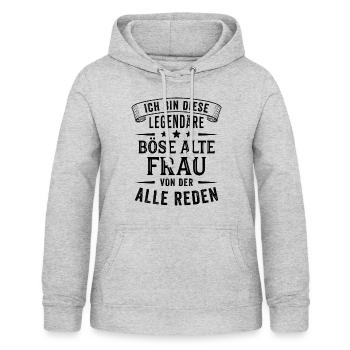 Böse Alte Frau Legende Sarkasmus Spruch Lustig - Frauen Hoodie - Hellgrau meliert - Vorne - AI Model Female 172 light (172cm)