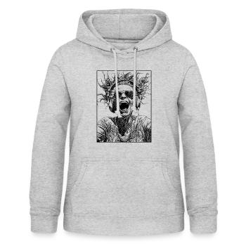 Musik-Vibes: Spüre die Druckwelle in den Haaren - Frauen Hoodie - Hellgrau meliert - Vorne - AI Model Female 172 light (172cm)