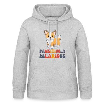 Pawsitively Hilarious Corgi - Women's Hoodie - light heather grey - Front - AI Model Female 172 light (172cm)