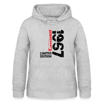 1967 September Limited Edition 56th Birthday Deco - Women's Hoodie - light heather grey - Front - AI Model Female 172 light (172cm)