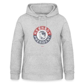 Retro J.F.K John F Kennedy 1960 Presidential - Frauen Hoodie - Hellgrau meliert - Vorne - AI Model Female 172 light (172cm)