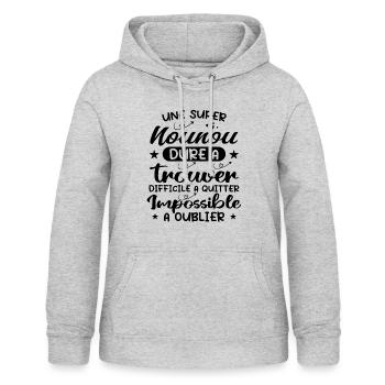 Une Super Nounou - Nounou Adorable - Sweat à capuche Femme - gris clair chiné - Devant - AI Model Female 172 light (172cm)