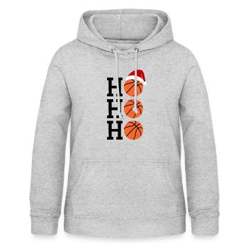 Basketball H Ho Ho Ho Weihnachtsmütze Fun - Frauen Hoodie - Hellgrau meliert - Vorne - AI Model Female 172 light (172cm)