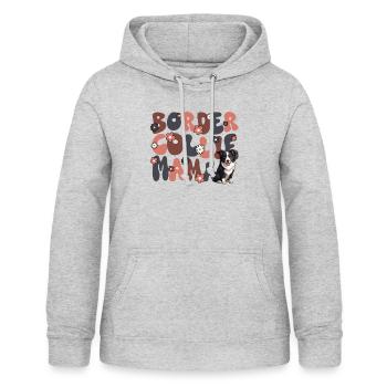 Border Collie Groovy Border Collie Mama - Frauen Hoodie - Hellgrau meliert - Vorne - AI Model Female 172 light (172cm)