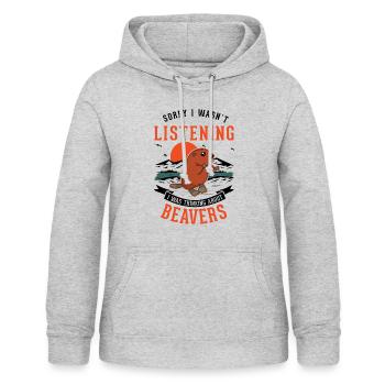 Biber Biberdamm Geschenk Beaver - Frauen Hoodie - Hellgrau meliert - Vorne - AI Model Female 172 light (172cm)