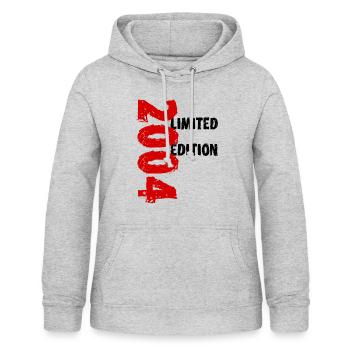 2004 Édition Limitée Anniversaire Cadeau Femme Mari - Sweat à capuche Femme - gris clair chiné - Devant - AI Model Female 172 light (172cm)