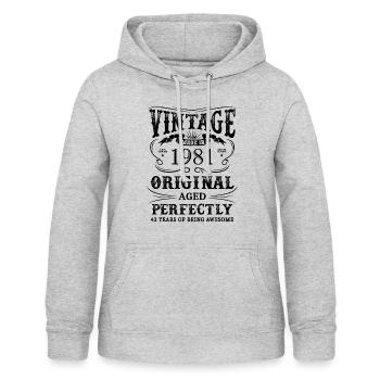 Vintage Made In 1981 43 Years Of Being Awesome - Frauen Hoodie - Hellgrau meliert - Vorne - AI Model Female 172 light (172cm)