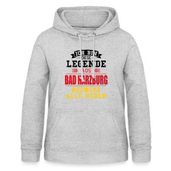 Stadt Bad Harzburg Deutschland Legende Spruch - Frauen Hoodie - Hellgrau meliert - Vorne - AI Model Female 172 light (172cm)