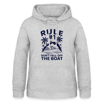 Rule #1 Don't Fall Off The Boat - Frauen Hoodie - Hellgrau meliert - Vorne - AI Model Female 172 light (172cm)