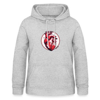 Die Anatomie eines Herzens - Frauen Hoodie - Hellgrau meliert - Vorne - AI Model Female 172 light (172cm)