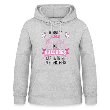 Princesse Raleuse Cadeau Fille Femme - Sweat à capuche Femme - gris clair chiné - Devant - AI Model Female 172 light (172cm)