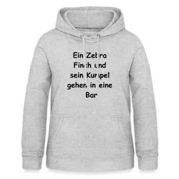 Zebra Finch Geschenk - Frauen Hoodie - Hellgrau meliert - Vorne - AI Model Female 172 light (172cm)