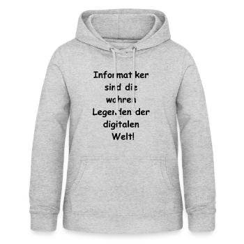Informatiker Geschenk - Frauen Hoodie - Hellgrau meliert - Vorne - AI Model Female 172 light (172cm)