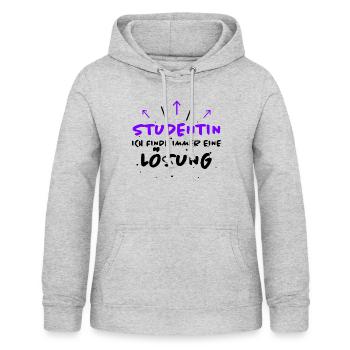 Studentin Spruch Universität Studentin Geschenk - Frauen Hoodie - Hellgrau meliert - Vorne - AI Model Female 172 light (172cm)