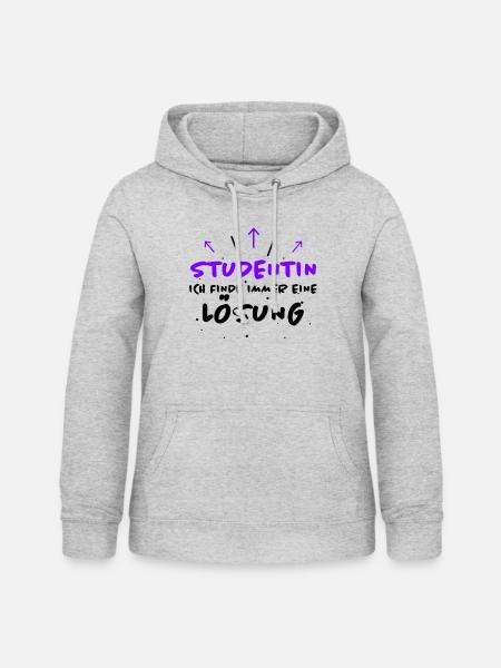 Studentin Spruch Universität Studentin Geschenk - Frauen Hoodie - Hellgrau meliert