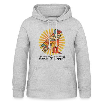 Égypte ancienne - Sweat à capuche Femme - gris clair chiné - Devant - AI Model Female 172 light (172cm)