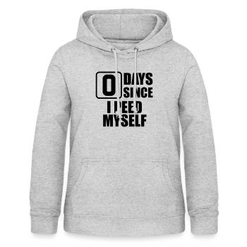 Null Tage, seit ich mich selbst gepinkelt habe. Pe - Frauen Hoodie - Hellgrau meliert - Vorne - AI Model Female 172 light (172cm)