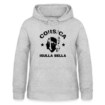 Corse Islande France Isula bella Corse Corse - Sweat à capuche Femme - gris clair chiné - Devant - AI Model Female 172 light (172cm)