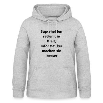 Heldenhafter Code Geschenk - Frauen Hoodie - Hellgrau meliert - Vorne - AI Model Female 172 light (172cm)
