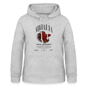 Betta Fish Keeper Moderne Streetwear - Frauen Hoodie - Hellgrau meliert - Vorne - AI Model Female 172 light (172cm)