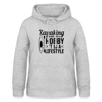 Le kayak n’est pas seulement un passe-temps, c’est un mode de vie - - Sweat à capuche Femme - gris clair chiné - Devant - AI Model Female 172 light (172cm)