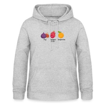 Fig Dragon Fruit Tangerine Fruit Discreet Anti - Women's Hoodie - light heather grey - Front - AI Model Female 172 light (172cm)