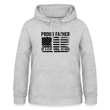 Stolzer Vater einiger dummer Kinder - Frauen Hoodie - Hellgrau meliert - Vorne - AI Model Female 172 light (172cm)